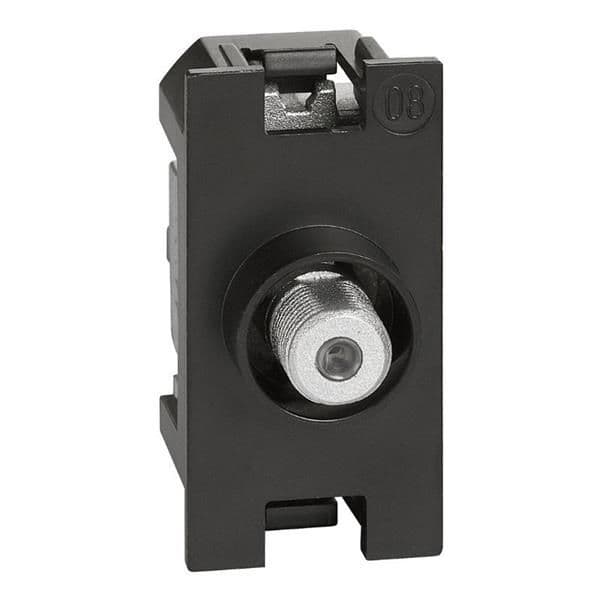 LNow prise TV coax type F composable 1 module vue 1
