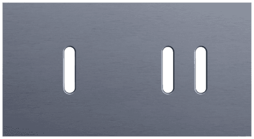 Plaque de recouvrement double, horizontale 71 mm d'entraxe, pour une fonction de commutation simple et une fonction de commutation double, Niko Rocker alu blue grey brushed vue 1