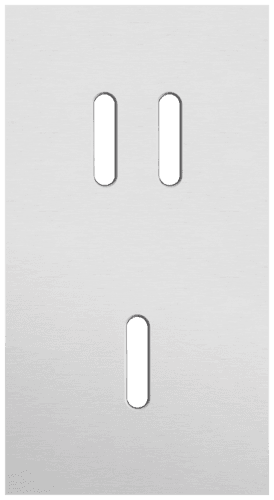 Plaque de recouvrement double, verticale 71 mm d'entraxe, pour une fonction de commutation double et une simple, Niko Rocker alu grey brushed vue 1