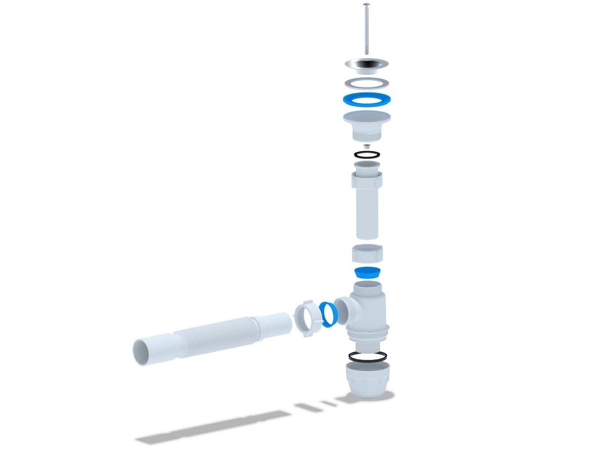 ALONI SIPHON BOUTEILLE FLEXIBLE AVEC CREPINE Ø40CM BLANC vue 1