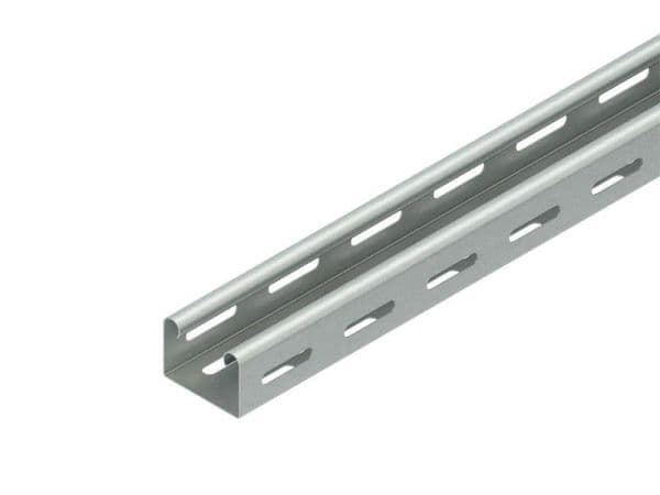 Chemin de câble + éclisse en U, longueur = 3m, épaisseur = 0,75mm, sendzimir vue 1