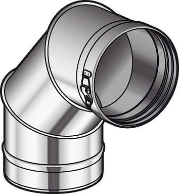 COUDE A SIMPLE PAROI INOX 90° CONDENSEUR POUJOULAT 150MM vue 1