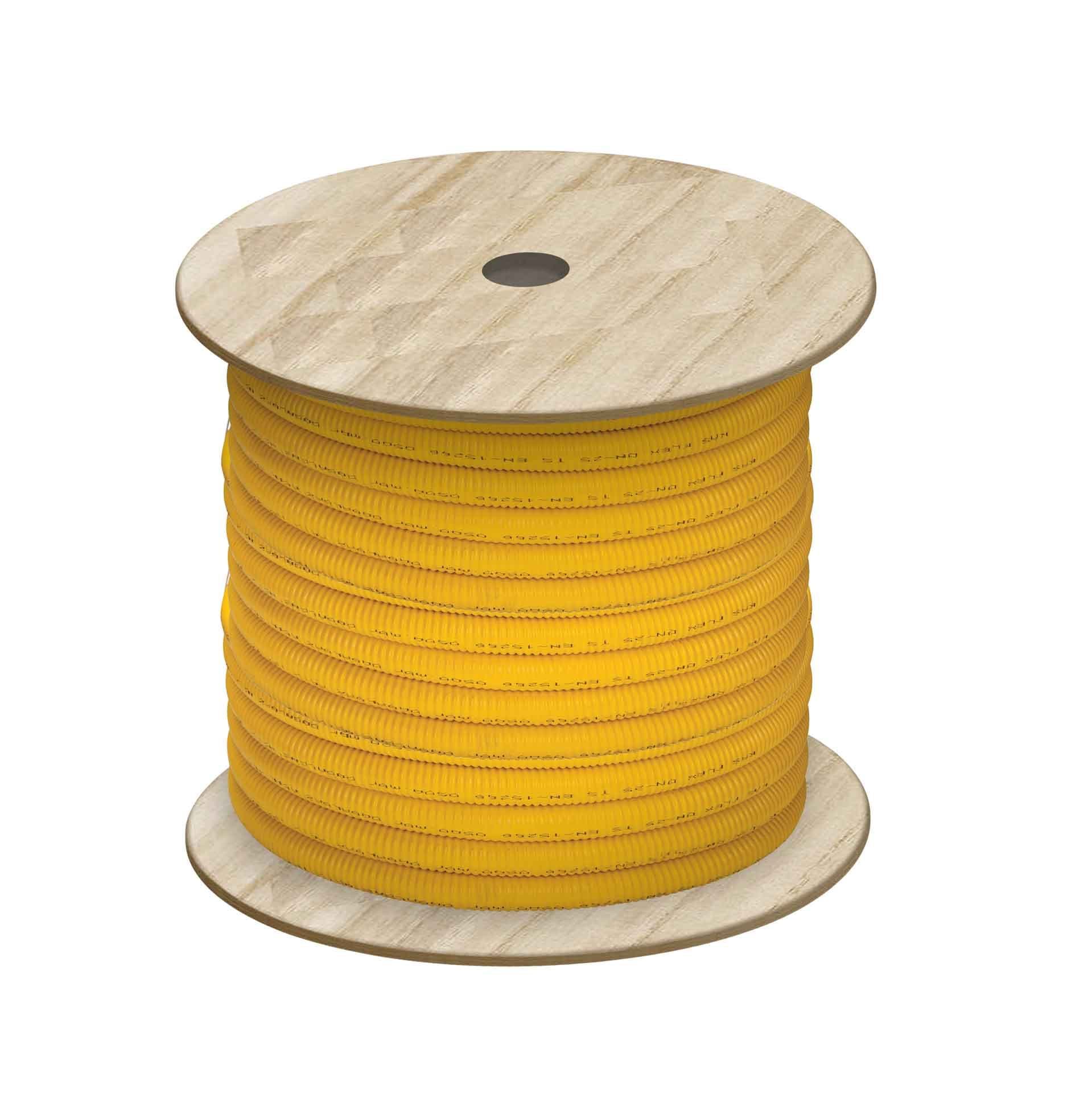 INOX DN20X100M TUYAU PLT ONDULE EN ROULEAU GAINE JAUNE vue 1