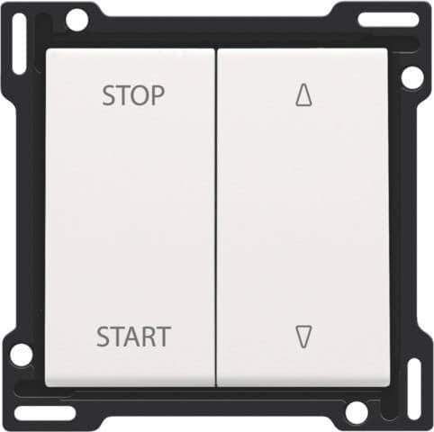 Set de finition pour double interrupteur pour volets White Steel vue 1