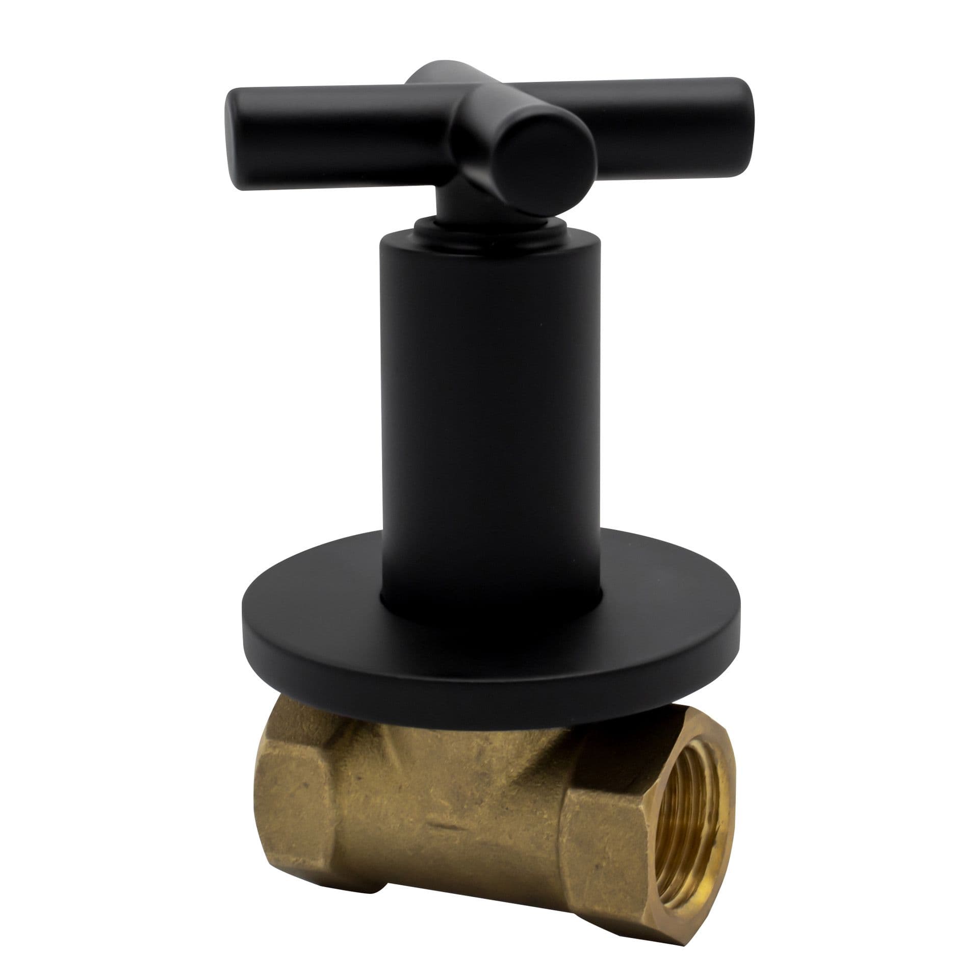 ALONI CROSS ROBINET DARRÊT ENCASTRÉ 1/2 X 1/2 - NOIR MAT vue 1