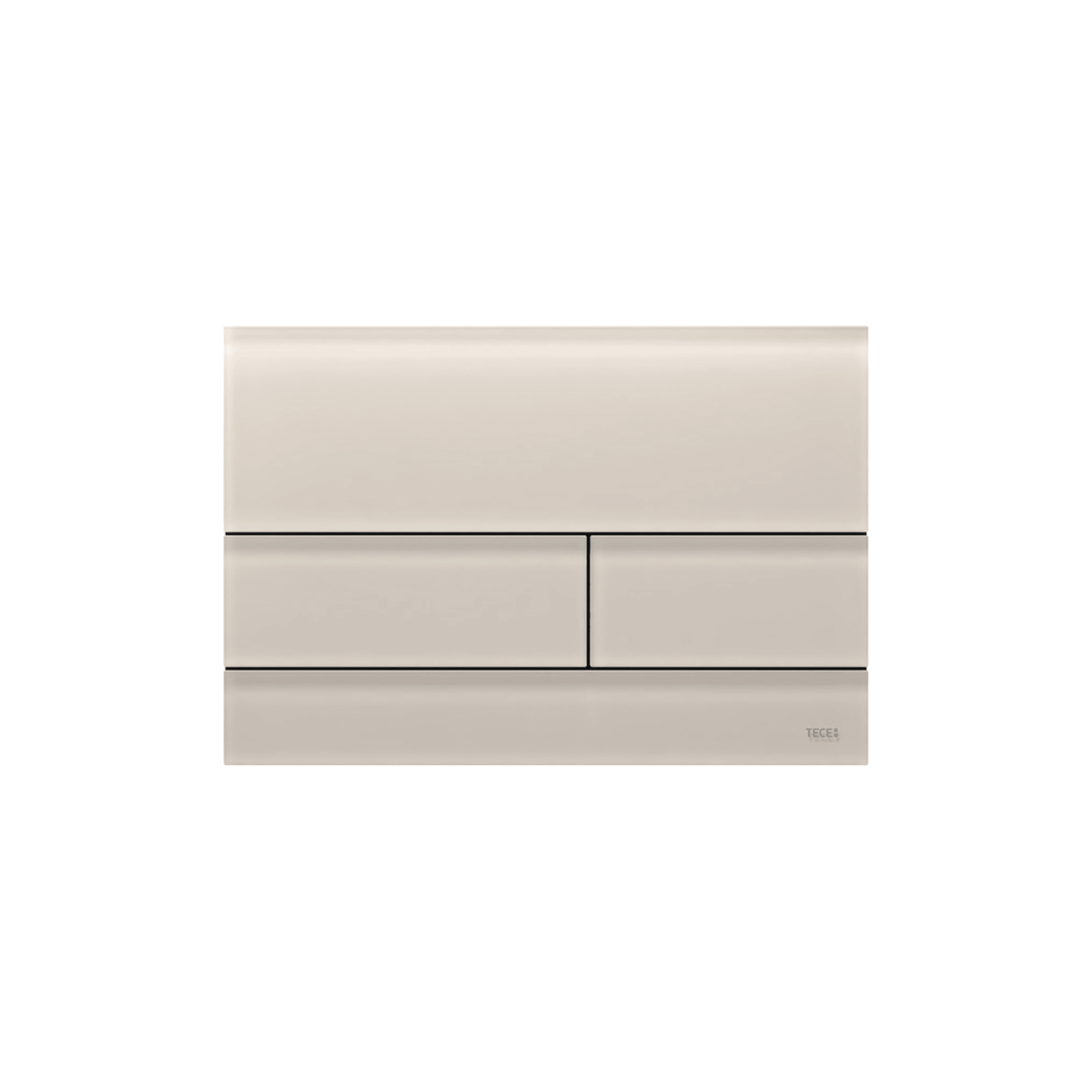 PLAQUE DE DECLENCHEMENT WC TECESQUARE II, DOUBLE TOUCHES, VERRE BEIGE SABLE SATINE vue 1