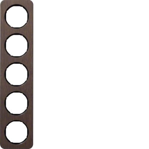 Plaque de recouvrement 5 postes R.1 Bois / Noir vue 1