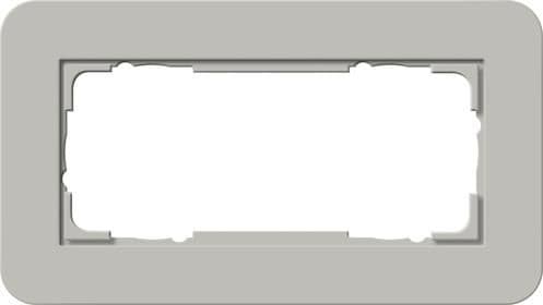 Cadre de finition Gira E3 Soft-Touch Gris avec cadre de support Anthracite Soft-Touch Gris avec vue 1