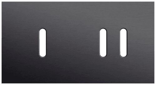 Plaque de recouvrement double, horizontale 71 mm d'entraxe, pour une fonction de commutation simple et une fonction de commutation double, Niko Rocker alu black brushed vue 1