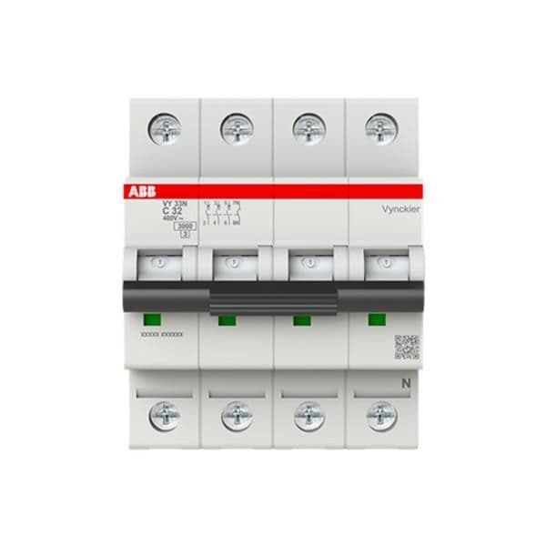 Disjoncteur VY30 3 pôles + N courbe C 32A 3kA vue 1