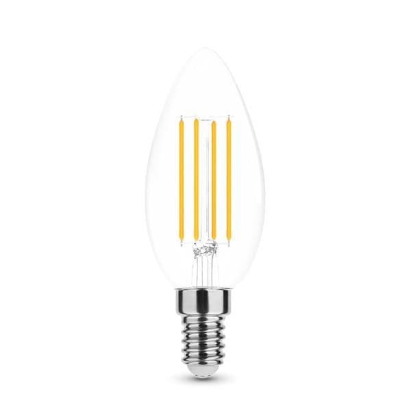 Lampe filament Led flamme - 7W - E14 - 4000K 360° - 430lm - dimmable vue 1