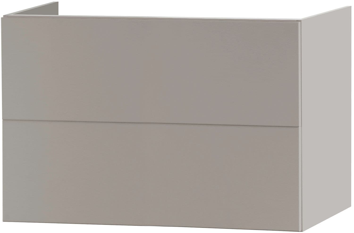SOUS MEUBLE 2 TIROIR 90CM PUSH-OPEN GRIS SATIN vue 1
