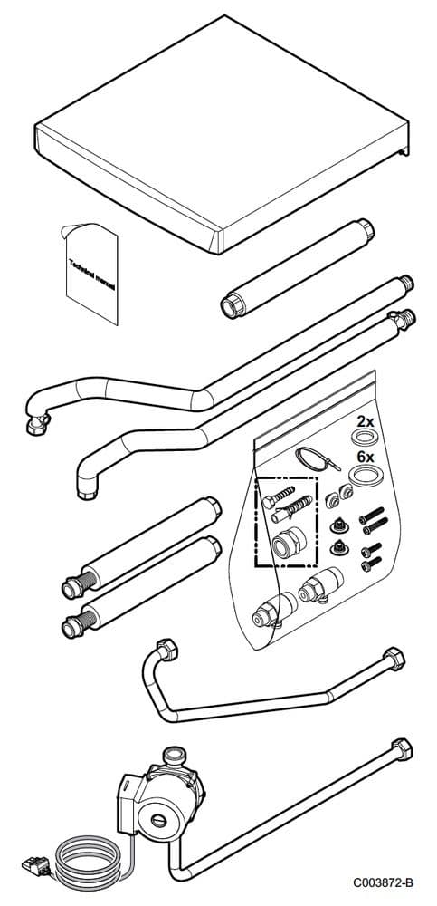 De Dietrich MV35 kit de raccordement pour combinaison boiler type B220 SHL HEE vue 1