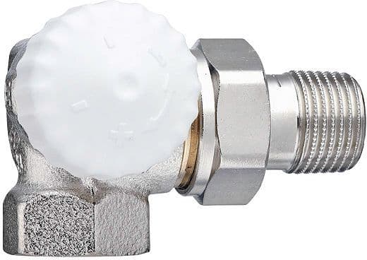 THERMOSTATISCHE RADIATORKRAAN DUBBEL HAAKS RECHTS 3/8" DN10 HEIMEIER vue 1