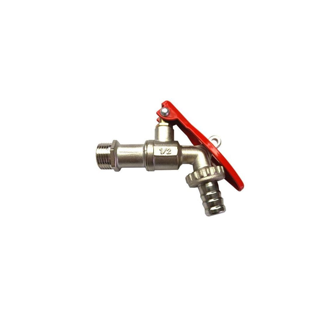 986188155 LT robinet à boisseau sphérique, nickelé, 1/2"M x 3/4"M x 1/2" T, verrouillable vue 1