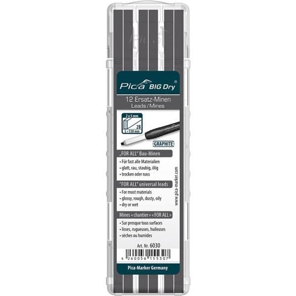 Etui de 12 mines de remplacement Graphite pour Pica Big Dry vue 1
