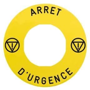 Etiquette Jaune arrêt d'urgence diamètre 60mm pour dispositif cadenassable vue 1
