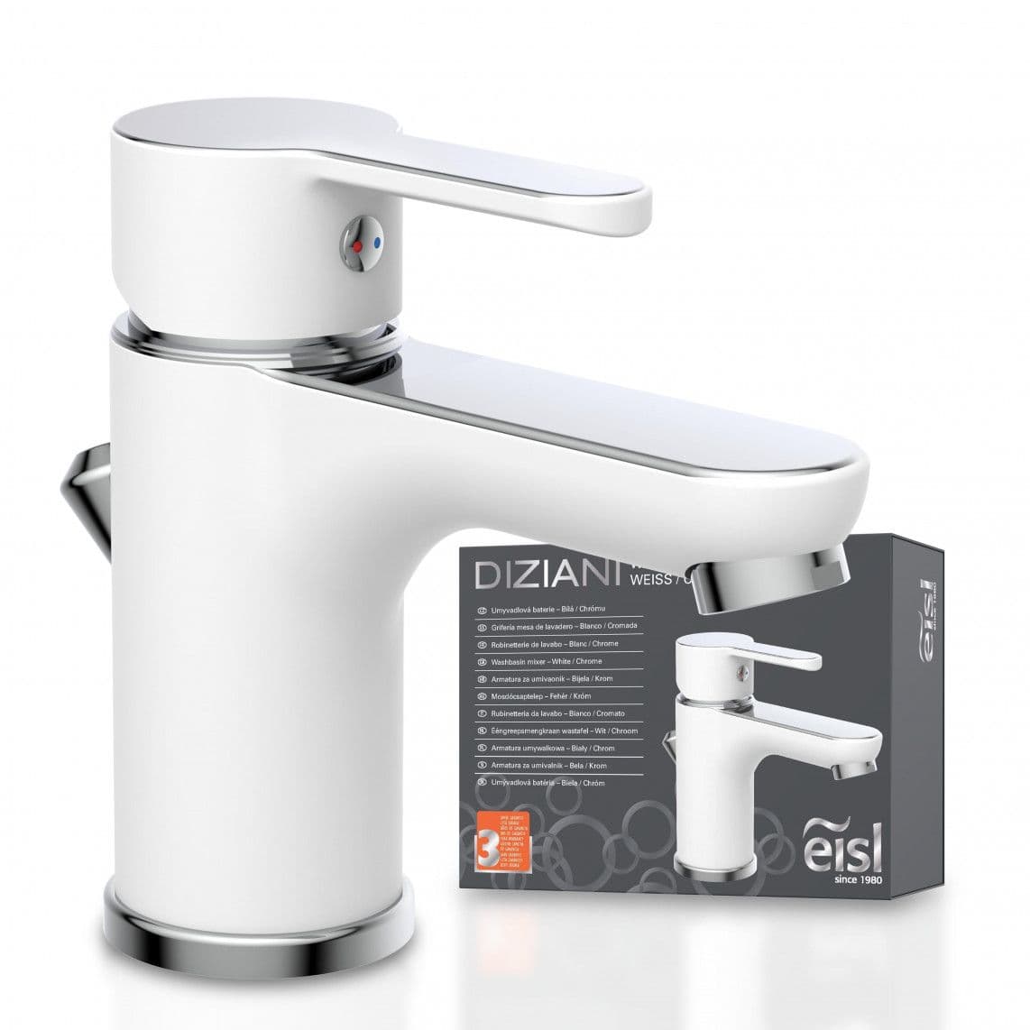 NI075DINWCR DIZIANI Mitigeur lavabo, blanc/chromé vue 1