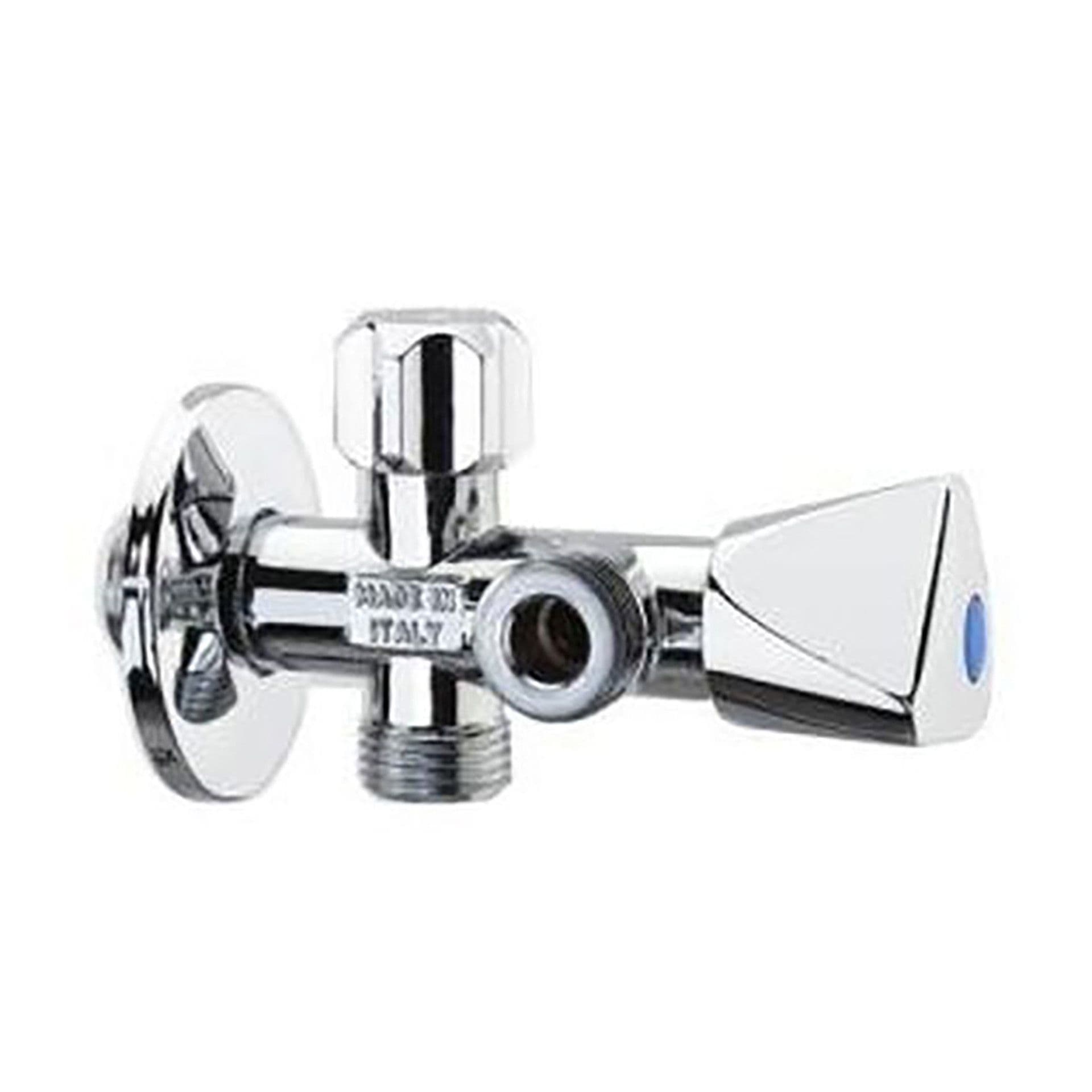 ROBINET EQUERRE + ROSSACE 1/2X3/8X3/8 D447694 vue 1