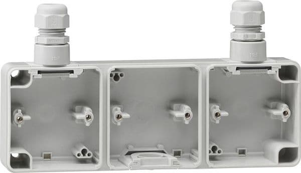Partie inférieure de boîtier 3 x Gris avec 2 x M20 vue 1