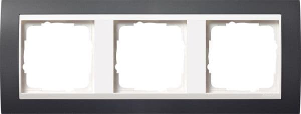 Cadres de finition Gira Event Anthracite avec cadre intermédiaire Blanc brillant Anthracite avec vue 1
