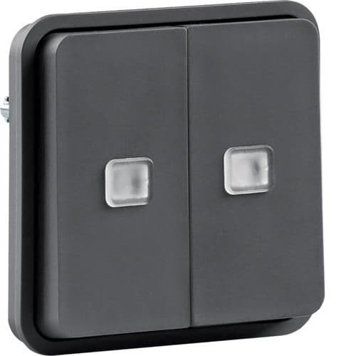 Double va & vient lumineux Cubyko, Gris, 10A x - 250V, qui vue 1