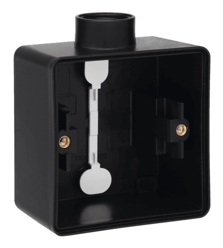 Boîte en saillie simple étanche aux projections d'eau avec une entrée M20 pour une fonction, couleur noir vue 1