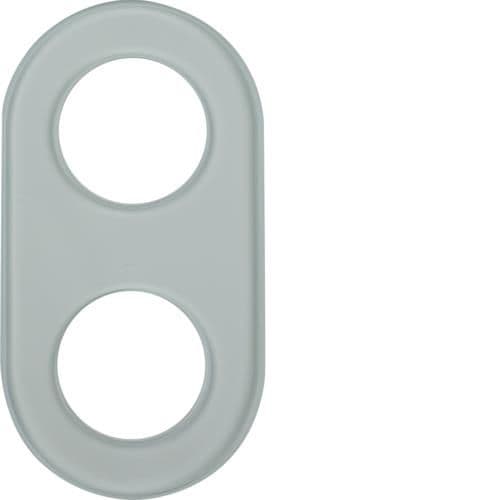 Plaque de recouvrement 2 postes Berker serie Glas, clair vue 1