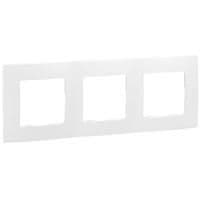 Niloé plaque triple Blanc entraxe 71mm vertical / horizontal vue 1