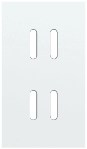 Plaque de recouvrement double, verticale 60 mm d'entraxe, pour des fonctions de commutation double, couleur Niko Rocker steel white coated vue 1