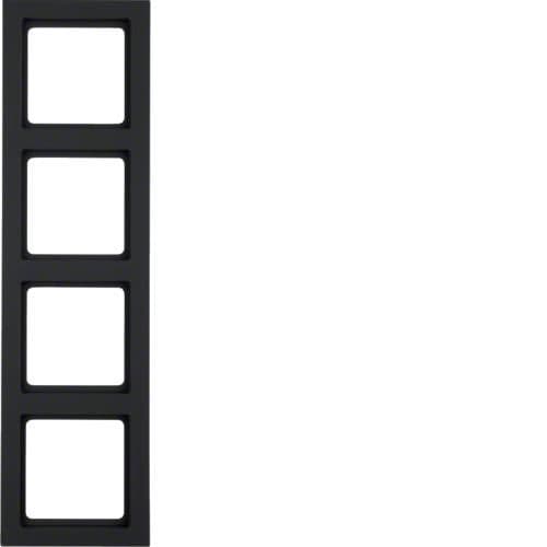 Plaque de recouvrement 4 postes Berker Q.3 Anthracite, Velours vue 1