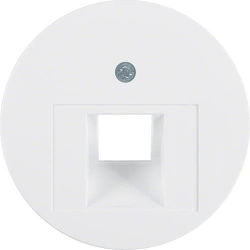 Enjoliveur pour prise informatique simple Berker R.1 / R.3 / R.Classic Blanc polaire, brillant vue 1