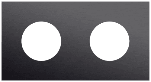 Plaque de recouvrement double, entraxe 71 mm, pour 2 prises de courant, Niko Rocker et Niko Toggle, alu black brushed vue 1