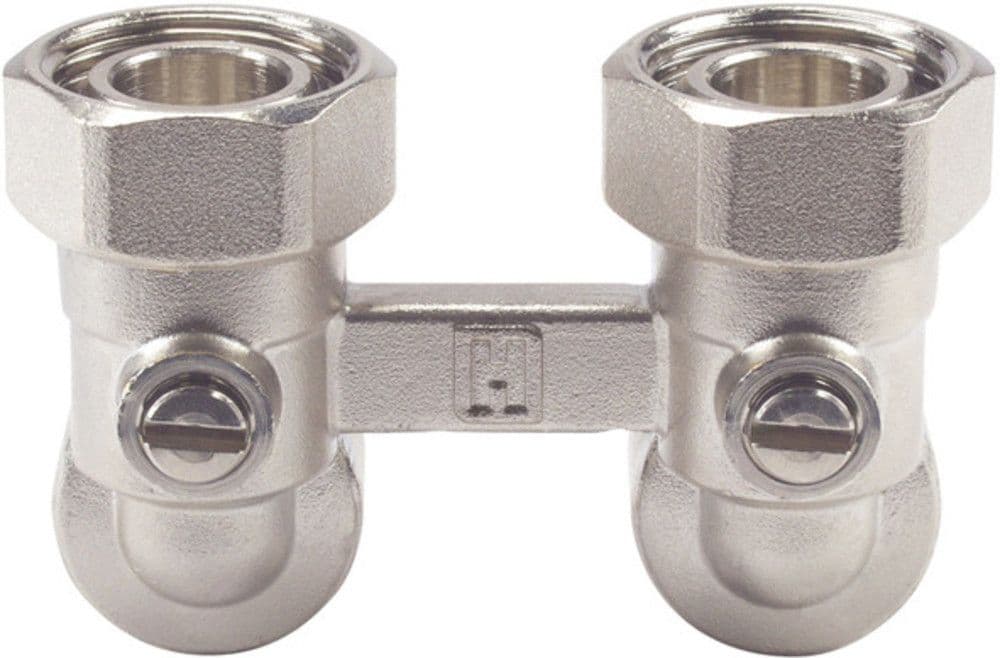Honeywell Home bloc-H installations bitube mur radiateur panneau 1/2"F & 3/4" vue 1