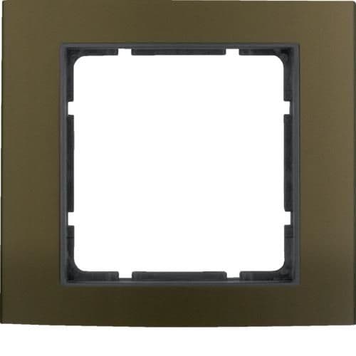 Plaque de recouvemtent 1 poste Berker B.3 Alu, Bruin / Anthracite vue 1