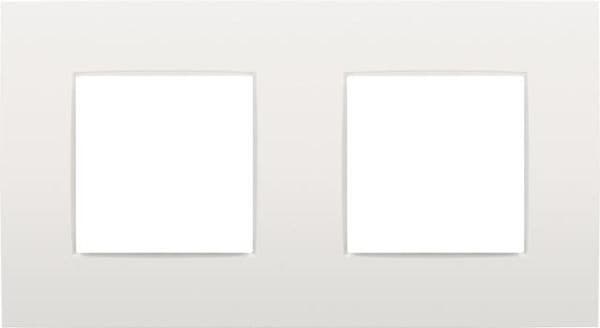 Plaque double horizontale entraxe 71mm White vue 1