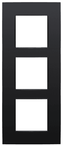 Plaque de recouvrement triple, entraxe de 60 mm, verticale, couleur Niko Intense matt black coated vue 1