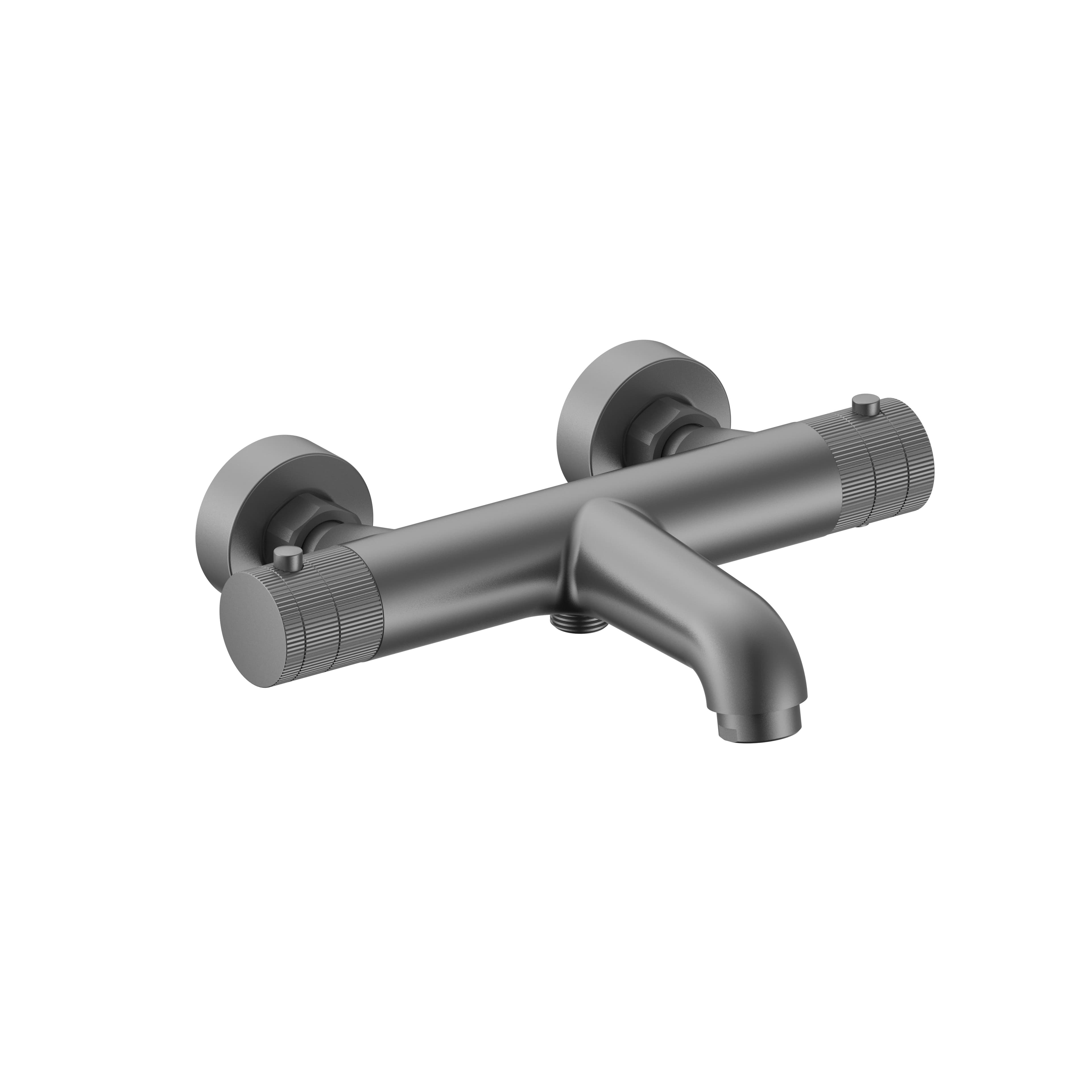 STRIA MITIGEUR DE BAIN – THERMOSTATIQUE – MONTAGE MURAL – BOUTONS AVEC FINITION STRIÉE - BELGAQUA - GUNMETAL (PVD) vue 1