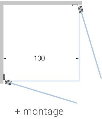 PORTE PIVOTANTE ACCES D'ANGLE CLOSE JUSQU'A 100CM H200CM TIMELESS- CHROME+ MONTAGE vue 1
