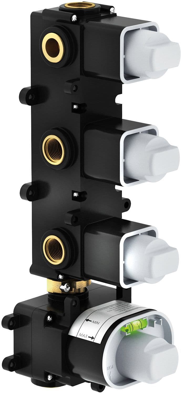 THERMOSTAT A ENCASTRER+ 3 ROBINETS D'ARRET NOBILI vue 1