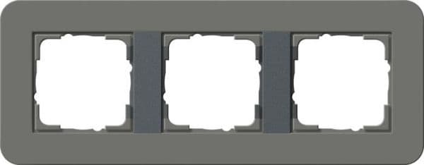 Cadre de finition Gira E3 Soft-Touch Gris foncé avec cadre de support Anthracite Soft-Touch Gris vue 1