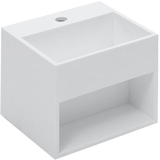 LAVABO COMPACT AVEC ESPACE DE RANGEMENT AVEC TROU 32,5 COSMIC CRISTALPLANT BLANC vue 1