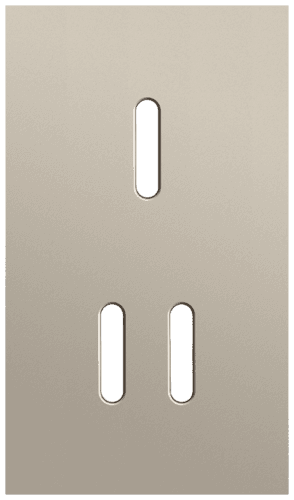 Plaque de recouvrement double, verticale 60 mm d'entraxe, pour une fonction de commutation simple et une double, Niko Rocker steel champagne coated vue 1