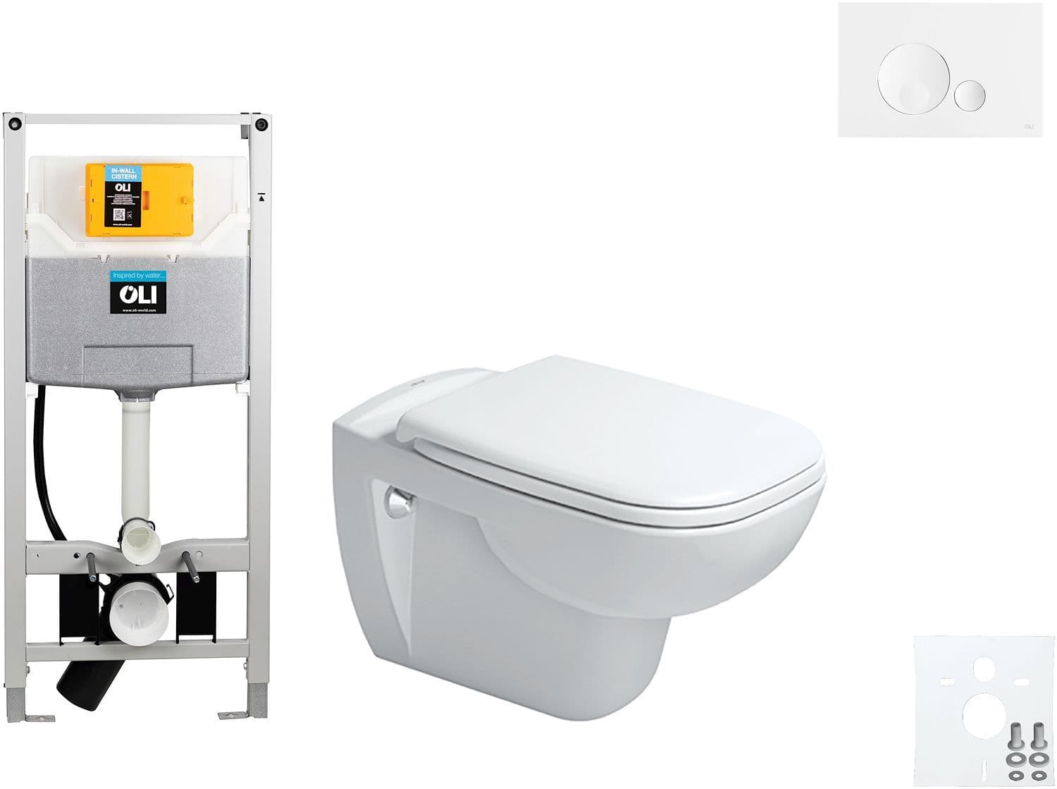 WALLFIX OLI WC SUSPENDU D-CODE DURAVIT CODE SOFT-CLOSE GLOBE BLANC vue 1