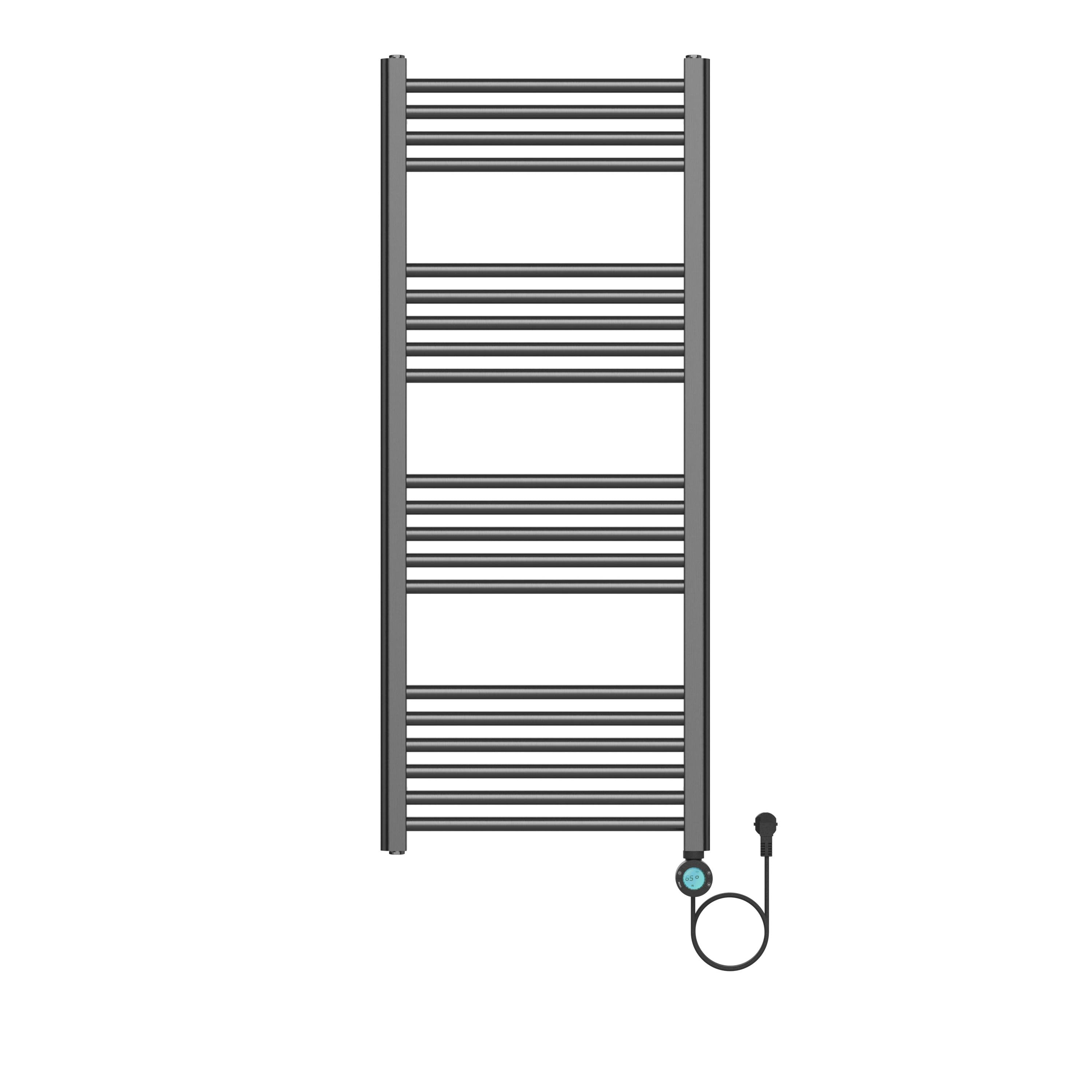 BELRAD SÈCHE-SERVIETTES ÉLECTRIQUE – AVEC THERMOSTAT NUMÉRIQUE PROGRAMMABLE – SMART WIFI - RACCORD À DROITE – 700W – 1200X500 MM – GUNMETAL vue 1