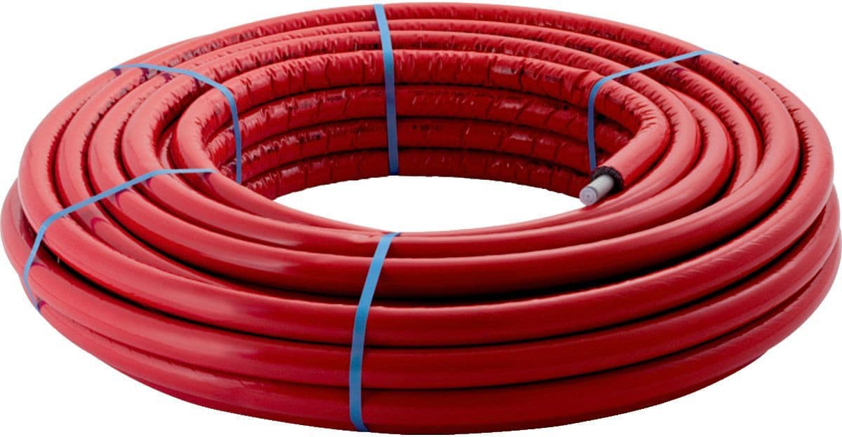 TUBE MULTICOUCHE + ISOLATION 6MM GEBERIT 25X2,5MM ROUGE ROULEAU 25M FLOWFIT GEBERIT vue 1