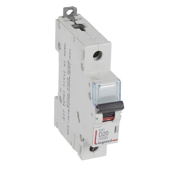 Disjoncteur DX³ 10000A / 16kA 1 pôle courbe D 20A 230 / 400V - 1 module vue 1
