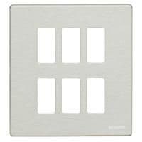 Plaque recouvrement Magic 2 x 3 modules horizontal - Aluminium vue 1