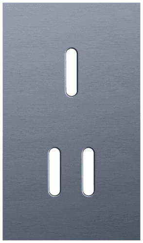 Plaque de recouvrement double, verticale 60 mm d'entraxe, pour une fonction de commutation simple et une double, Niko Rocker alu blue grey brushed vue 1
