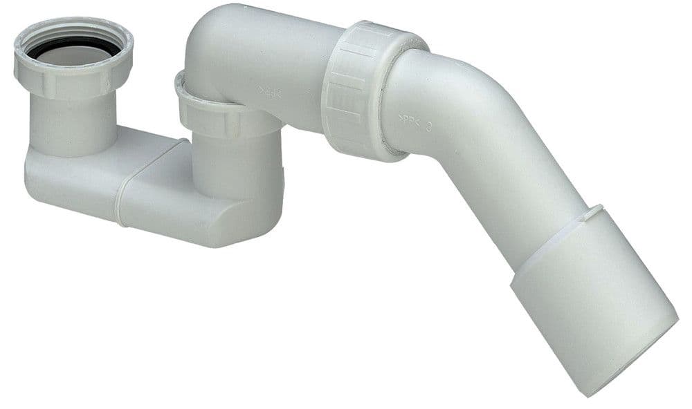 Viega siphon baignoire sortie 6/4" avec coude vidange 45° D40/D50 PP blanc vue 1